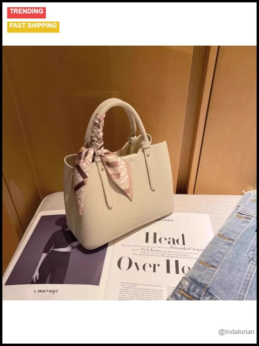 Waterproof Faux Leather Top Handle Shoulder Bag with Wallet Function